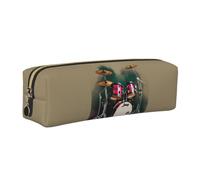 Jazz Drum Print Adults Pencil Case Pouch Stationery Organizer Office Travel Supply Accessory