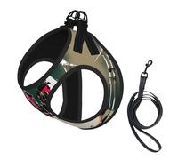 Jazz Drum Print Dog Harness Leash Set Reflective Pet Harness Puppy Vest Suitable Dogs Cats Small Breeds