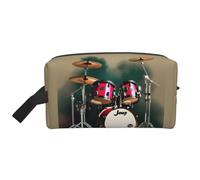 Jazz Drum Print Large Capacity Travel Toiletry Bag Daily Home Storage Waterproof Cosmetic Pouch