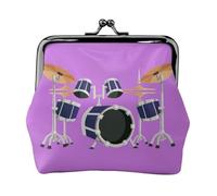 Jazz drum Print Practicality Coin Purse Cute Mini Coin Pouch for Women (4.52 x 4.13in) Exquisite, Black, One Size