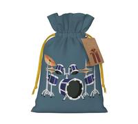 Jazz Drum Print Reusable Drawstring Pouch,Perfect For Birthdays,Anniversaries,And Parties