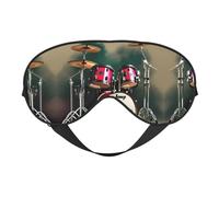 Jazz Drum Print Sleep Mask Silk-Like Eye Mask Sleeping Eye Mask for Women Men for Travel Sleep Relaxation