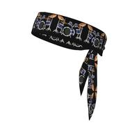 Jazz Drum Print Sports Headband,Adjustable,Stylish Comfort,Ideal for Any Sports Activity