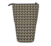 Jazz Drum Print Telescopic Adjustable Pencil Case Lightweight Organizer for Office Travel Pen Bag