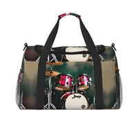 Jazz drum print Weekender Overnight Carry On Bag Gym Luggage Bag Duffel Bag for Travel Women, Black, One Size