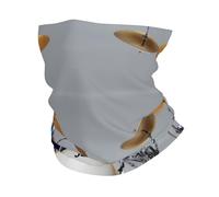Jazz Drum Print Windproof Neck Gaiter, Warmer Scarf Breathable Half-Face Mask Ski Mask Unisex For Outdoor