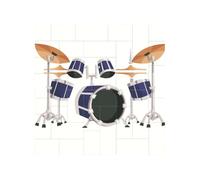 Jazz drum Printed Square Jigsaw Puzzle 12.8x12.8 CM, Puzzle Challenging Game for Adults Gifts, Family Fun Decorative Wall Decor