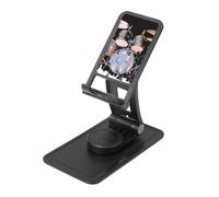 Jazz Drum Prints Rotating Cell Phone Stand with 360° Swivel Base - Foldable Square Desk Phone Holder for iPhone 16 15 14 13 12 11,All Phones,Black