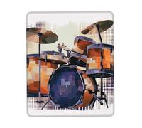 Jazz Drum Small Mouse Pad 8.3 X 10.3 in, Ultra-Smooth Gaming Mousepad Portable Non-Slip Rubber Base Waterproof Mouse Mat for Desk, Laptop, Pc & Office