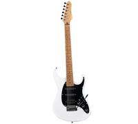 Jazz Electric Guitar Maple Fretboard 22 Frets Humbucker Pickup Professional Performance Durable(Type 8 White)