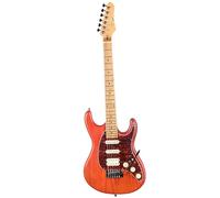 Jazz Electric Guitar Maple Fretboard 22 Frets Humbucker Pickup Professional Performance Durable(Type 4 Red)