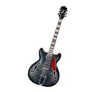 Jazz Electric Guitar With Semi Hollow Body Trapezoid Bridge And Gig Bag Standard Electric Guitar(Black02)