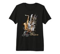 Jazz Fusion Masterpiece: Saxophone & Guitar Premium T-Shirt