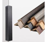 Jazz Grey Wood Corner Protector Guards - 2" Wide L Molding Trim Anti-Collision Edge Guard for Doors Windows & Baseboards 120 cm (48") Long