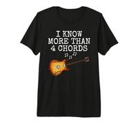Jazz Guitar, I Know More Than 4 Chords, Guitarist Musician Premium T-Shirt
