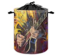 Jazz Guitarists Laundry Hampers With Drawstring Guitar Laundry Baskets For Bathroom Fantasy Portable Clothes Storage Organizer Basket Music W 44 L 44 Cm