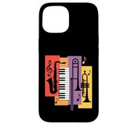 Jazz Instruments Saxophone Piano Trumpet Trombone Case for iPhone 15