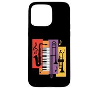Jazz Instruments Saxophone Piano Trumpet Trombone Case for iPhone 15 Pro Max