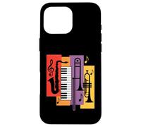 Jazz Instruments Saxophone Piano Trumpet Trombone Case for iPhone 16 Pro Max