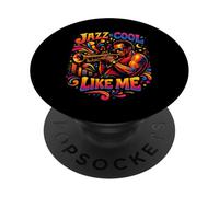 Jazz Is Cool Like Me Trumpet Player Pop Art Musician PopSockets Adhesive PopGrip