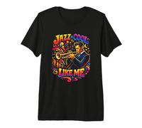 Jazz is Cool Like Me Trumpet Player Vibrant Pop Art Premium T-Shirt