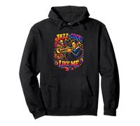 Jazz Is Cool Like Me Trumpet Player Vibrant Pop Art Pullover Hoodie
