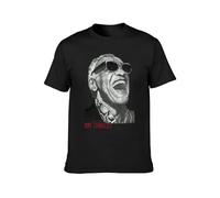 Jazz Legend Ray Charles Mens T-Shirt Casual Cotton Tees Tops T-Shirt Black XL