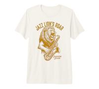 Jazz Lion's Roar Vintage Lion Playing Saxophone Session Premium T-Shirt