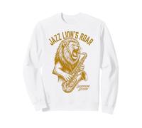 Jazz Lion's Roar Vintage Lion Playing Saxophone Session Sweatshirt