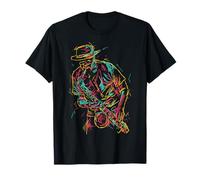 Jazz Music Motifs for Saxophone Player Saxophone Player Abstract Art T-Shirt