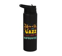 Jazz Music Performer Musician Composer Saxophone Player Stainless Steel Insulated Water Bottle