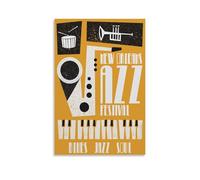 Jazz Music Poster Vintage Poster Canvas Wall Art Decor Painting for Home Living Room Bedroom 12x18inch(30x45cm) Unframe-style