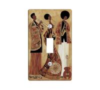 Jazz Musicians Light Switch Cover Plate/Outlet Covers, Vibrant Colors for Home Decor, Elegant Style for Living Room, Thermoplastic Wall Plates, Standard Size Single Toggle
