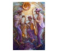 Jazz Musicians Playing Saxophones Jigsaw Puzzle for Adults, 1000 Piece