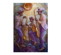 Jazz Musicians Playing Saxophones Themed Jigsaw Puzzle for Adults, 300 PCS