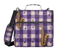 Jazz-Night Bourbon Street 3 Ring Binder with Zipper and Shoulder Strap Waterproof for School and Office