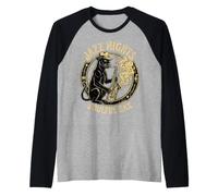 Jazz Nights Soulful Sax Vintage Black Panther Saxophonist Raglan Baseball Tee