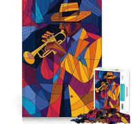 Jazz Notes Line of Trumpet Puzzles for Teenagers 1000 Piece Brain Think Good Thick Real Challenge Room Decor (50x75cm)