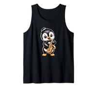Jazz Penguin Musical Designs Tank Top