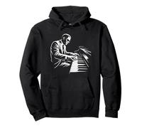 Jazz Piano Player Minimal Music Illustration Pullover Hoodie