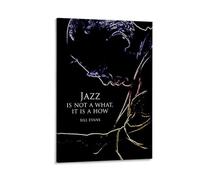 Jazz Poster Bill Evans Art Print Inspirational Music Wall Decor Modern Abstract Artwork Home Kitchen Wall Art Unique Gift for Jazz Lovers Gift 08x12inch(20x30cm) Framed