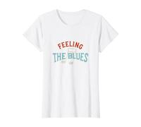 Jazz Pun Feeling the Blues Value Graphic T-Shirt, Women, White, L