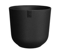 Jazz Round 26cm Living Black Flower Pot Eco-Friendly Waterproof Recycled Plastic