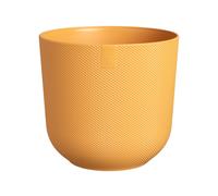 elho Jazz Round 35cm Flower Pot - Large Indoor Plant Pot - 100% Recycled Plastic - Unique Structure - Ø 34.5 x H 32.2 cm - Yellow/Amber Yellow