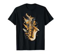 Jazz Saxophone Colorful Abstract Art Sax Musician T-Shirt