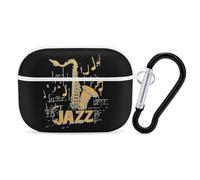 Jazz Saxophone Music Notes Compatible with Airpod Pro Case Cover Skin with Keychain