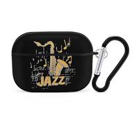 Jazz Saxophone Music Notes Compatible with Airpod Pro Case Cover Skin with Keychain