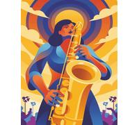 Jazz Saxophone Notebook: Retro Music Journal for Musicians, Artists & Creative Minds: Colorful Vintage Style Cover | Perfect for Jazz Lovers, Band Students & Songwriters