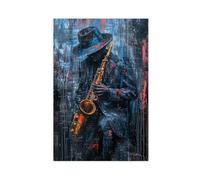 Jazz Saxophone Performance Poster Canvas Poster Wall Art Decor Print Picture Paintings for Living Room Bedroom Decoration 20" L X 30" W