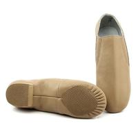 Jazz Shoes 1st Layer Slip On Jazz Dance Shoes Women Ballet Jazzy Dancing Excercise Gym(Tan,37)